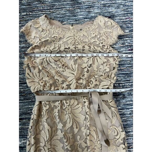 Tadashi Shodji Greta Lace Cocktail Dress Cap Sleeve Tie Waist size 8 - Picture 7 of 10
